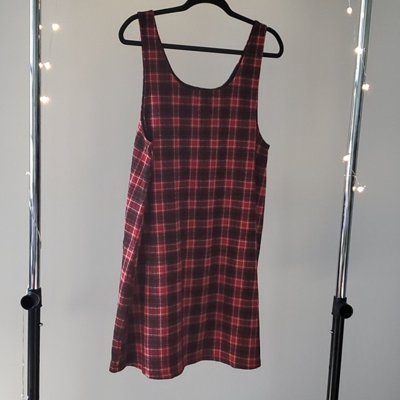 Disturbing "Awkward" red plaid jumper dress - Picture 5 of 6